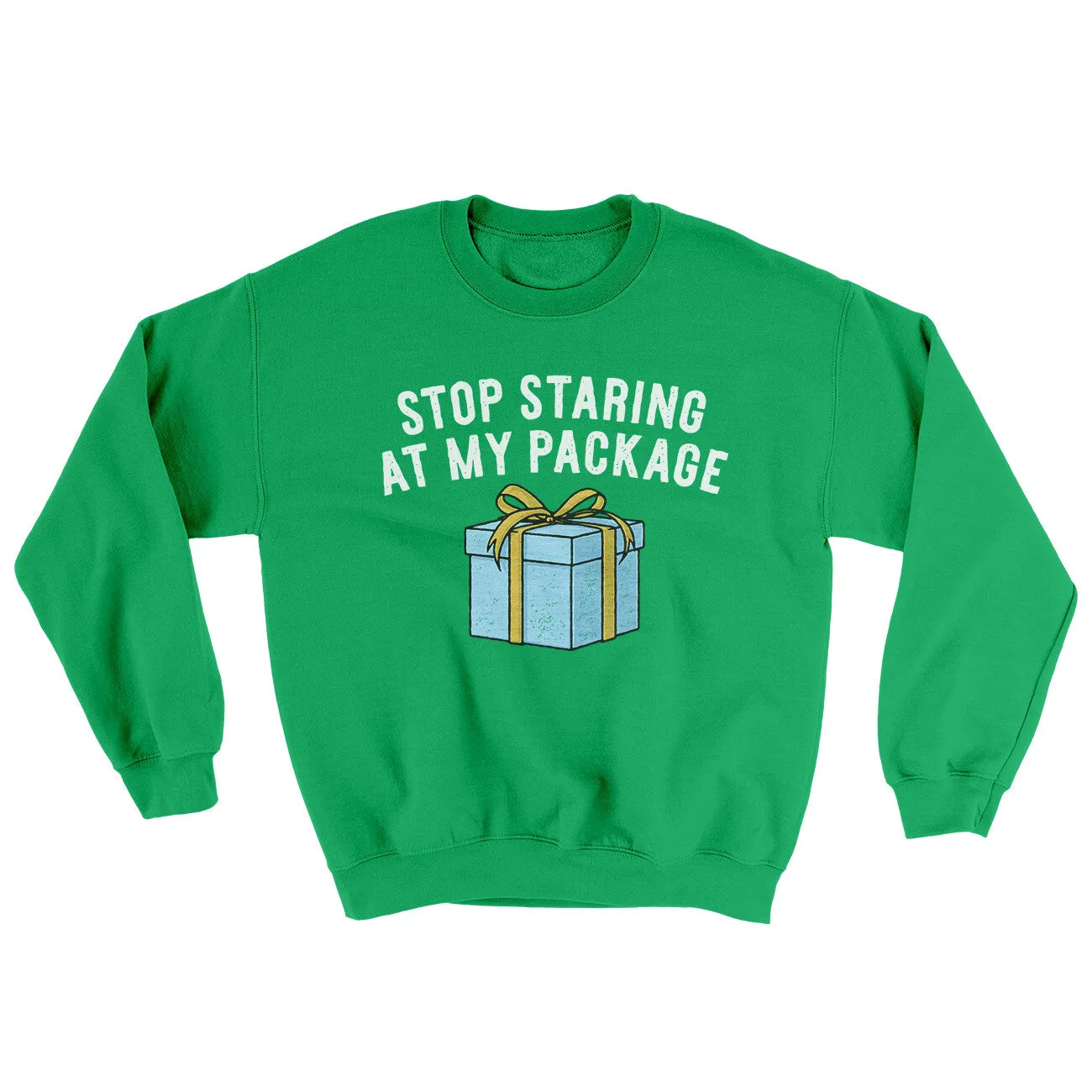 Stop Staring At My Package Ugly Sweater